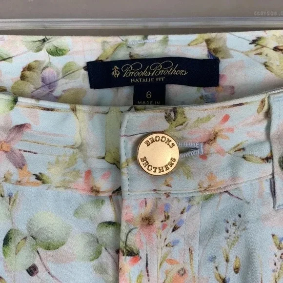 Brooks Brothers light blue floral Natalie fit pants sz 6 - Picture 4 of 8